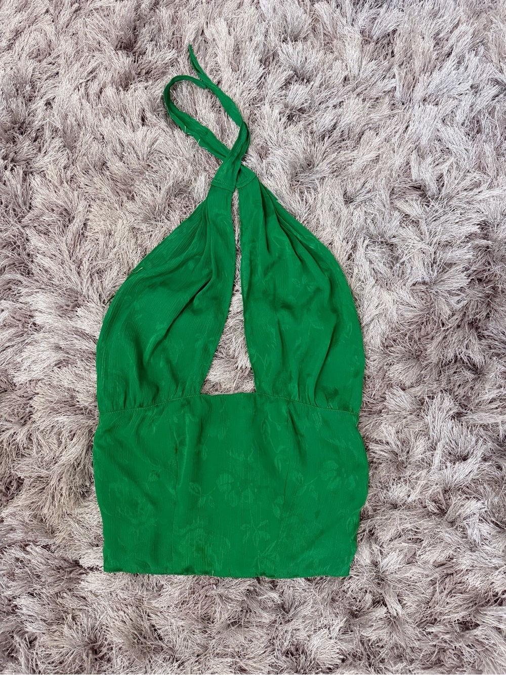 Green Halter Tie-Back Camisole Top